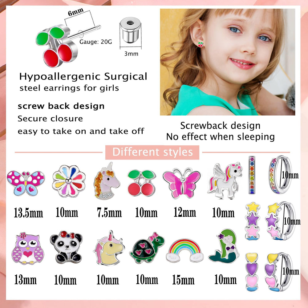 SYNLIN flat-back cartoon earrings close-up showing bold colors