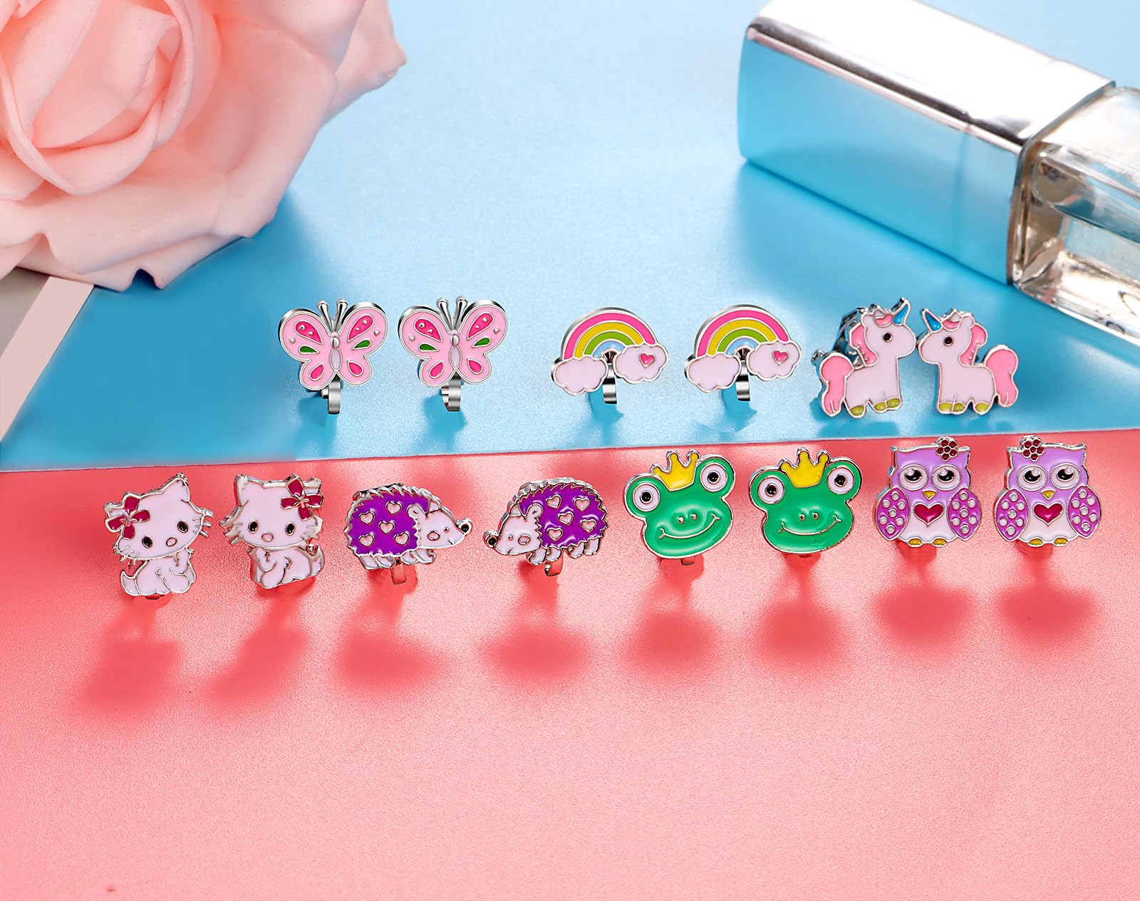 SYNLIN sunflower clip-on earrings for kids, bright color for cheerful outfits