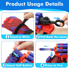 Syryia Spider Web Shooters suction darts stick to walls for target practice