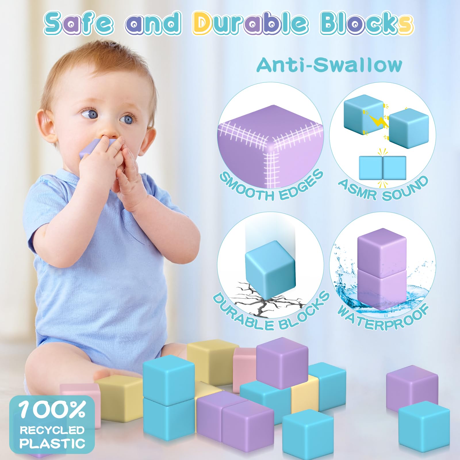 SYSKENI blocks produce a gentle sensory rustle as kids connect pieces.