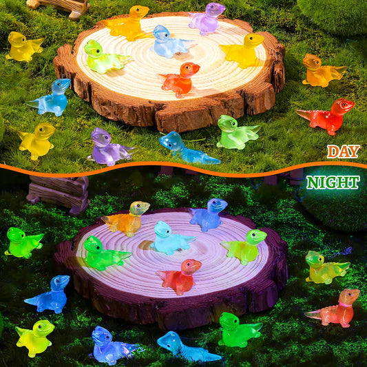 SYWHXY luminous mini lizards green figurine brightens tiny habitats and DIY projects