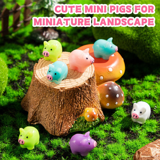 SYWHXY pig figurines serve as cake toppers and party decor.