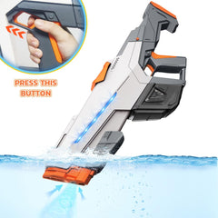 SZBZ water gun reaches up to 32 feet for longer distance shots.