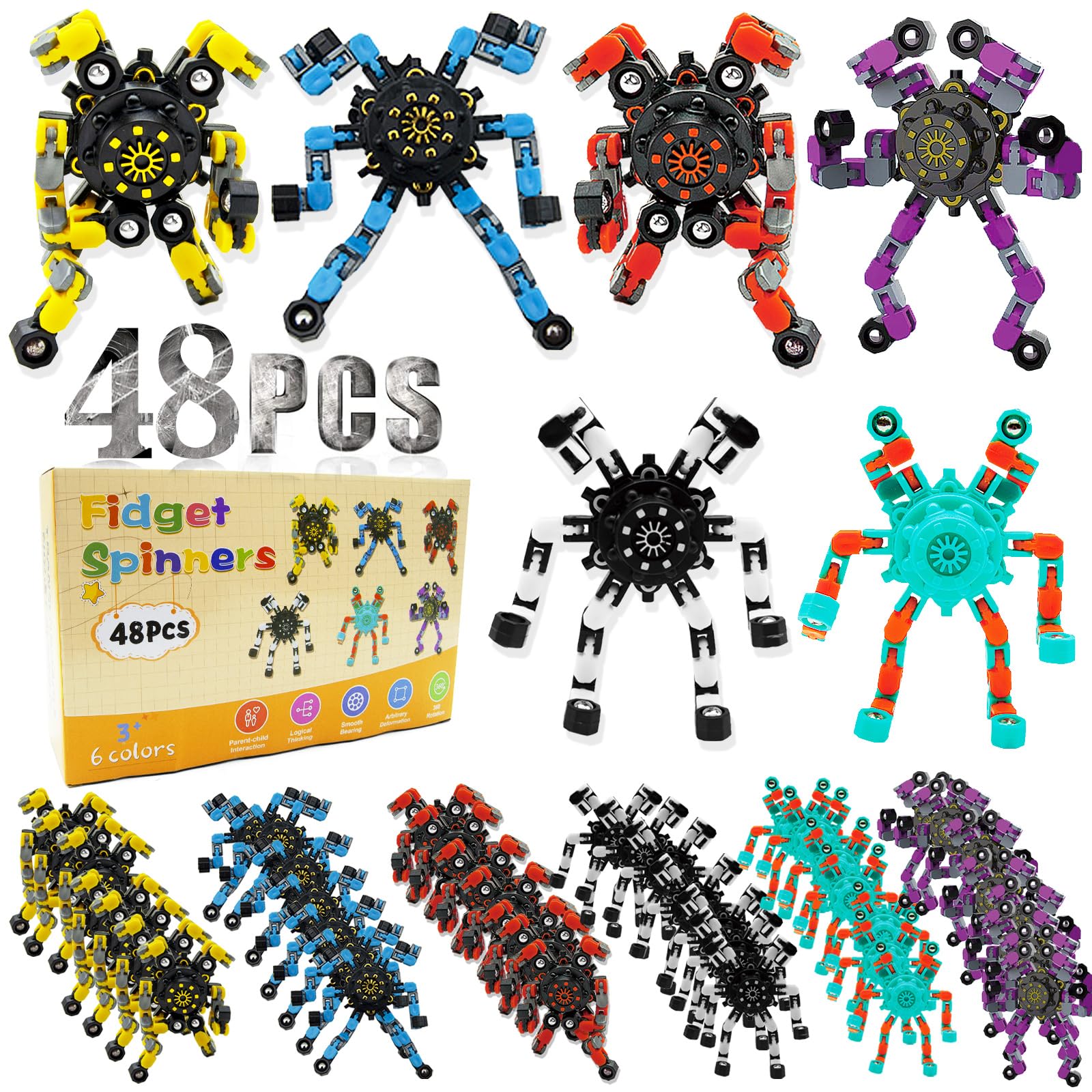 Szcuelz Transformable Fidget Spinner deformable chains enhances tactile play and creativity.
