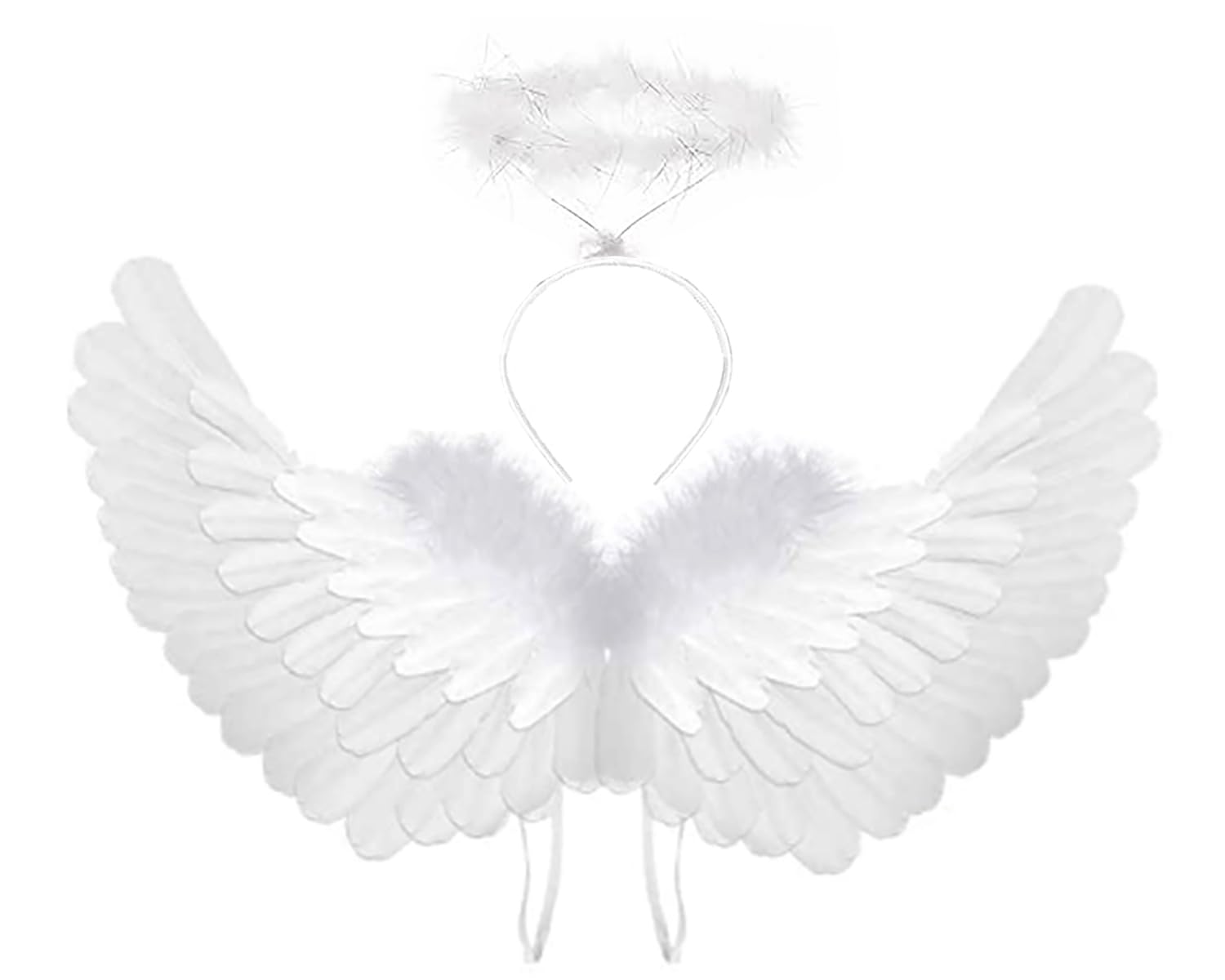 SzJias angel wings white open for easy wearing in costumes