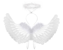 SzJias angel wings white open for easy wearing in costumes