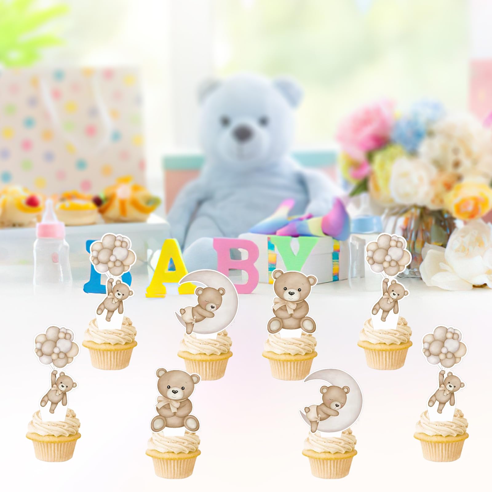 SZSHANN bear toppers on display for cupcake decorations