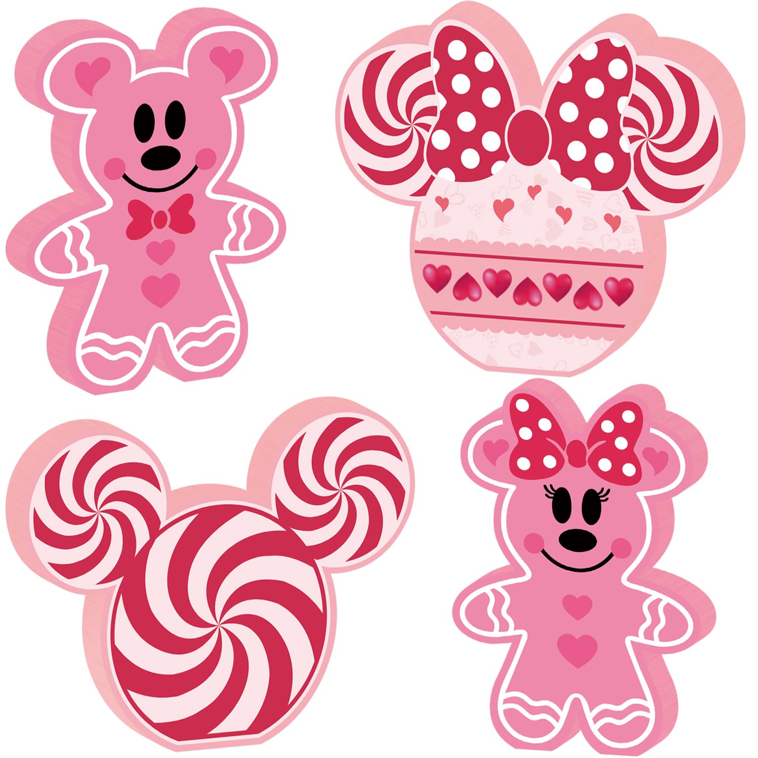 SZTZPW valentines mouse centerpiece in pink, double-sided for versatile home table display.
