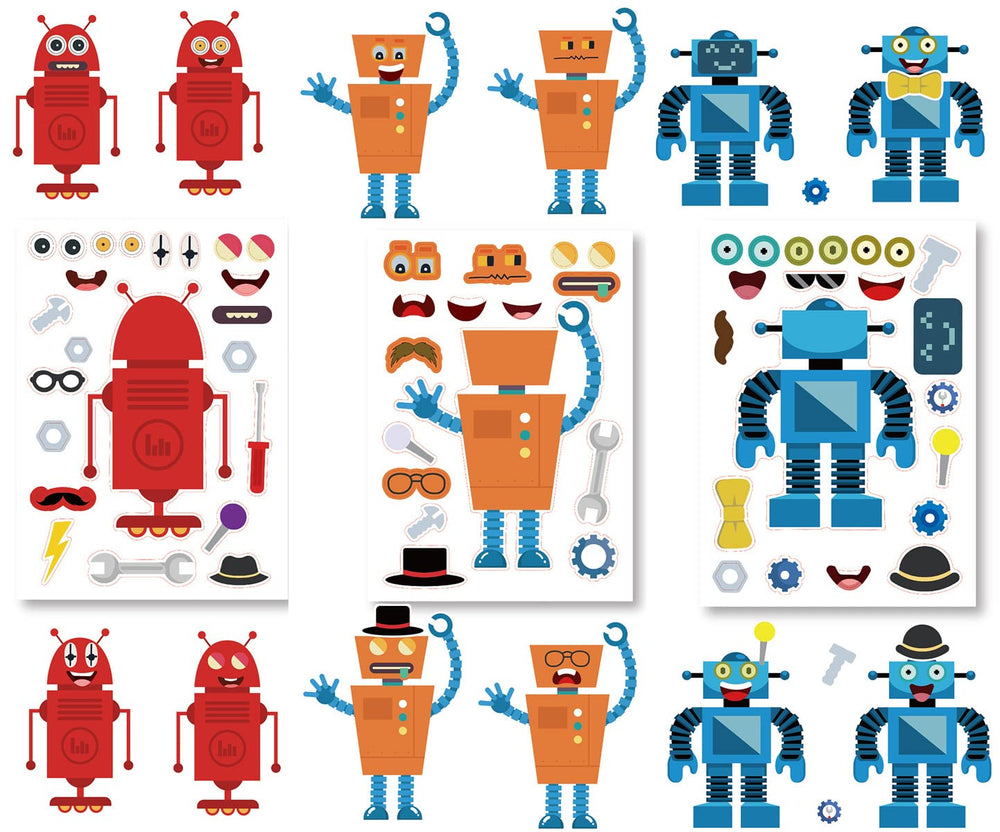T-Antrix large sticker sheet helps kids customize robot faces effortlessly