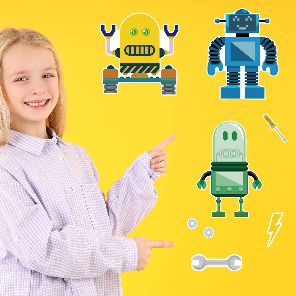 T-Antrix party-favor stickers add a fun robot-themed activity