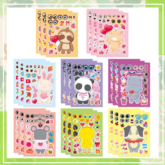 T-Antrix valentines stickers eight styles sheet showcases varied designs for kids' projects.