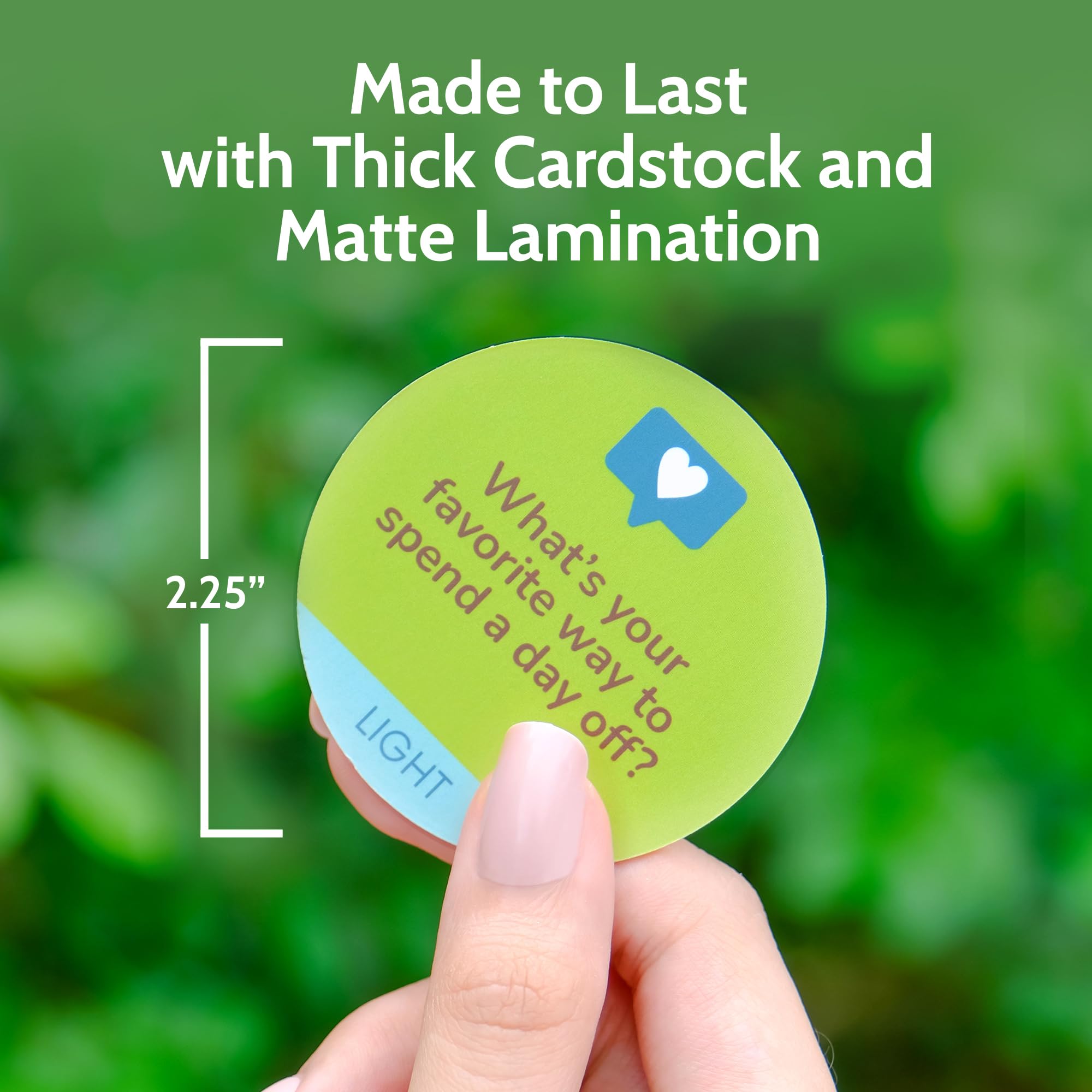 T MARIE Conversation Chips sturdy matte cardstock ensures long-lasting durability.