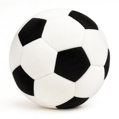 T play Soccer Ball Plush front view with soft velveteen surface for gentle indoor play.