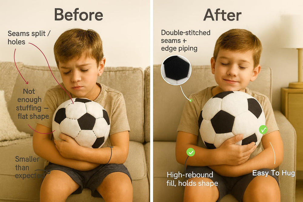 T play Soccer Ball Plush washable fabric for easy cleaning.