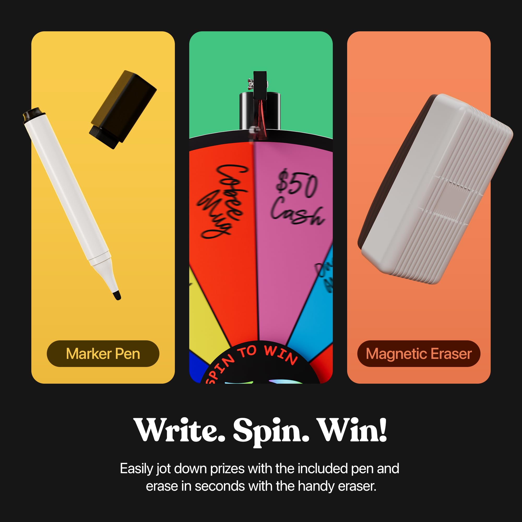 T-SIGN prize wheel floor-standing setup with durable base for crowds