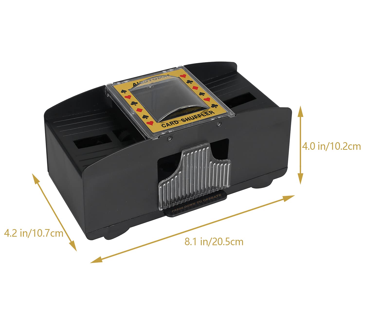 TAAVOP shuffler with chamber open for card loading