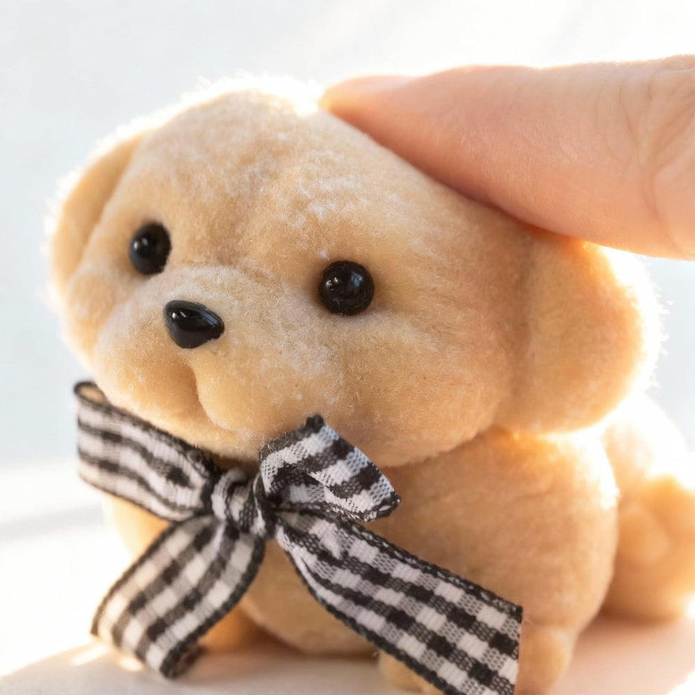 Taba squishy dog toy desk companion provides calming focus during study or work sessions.