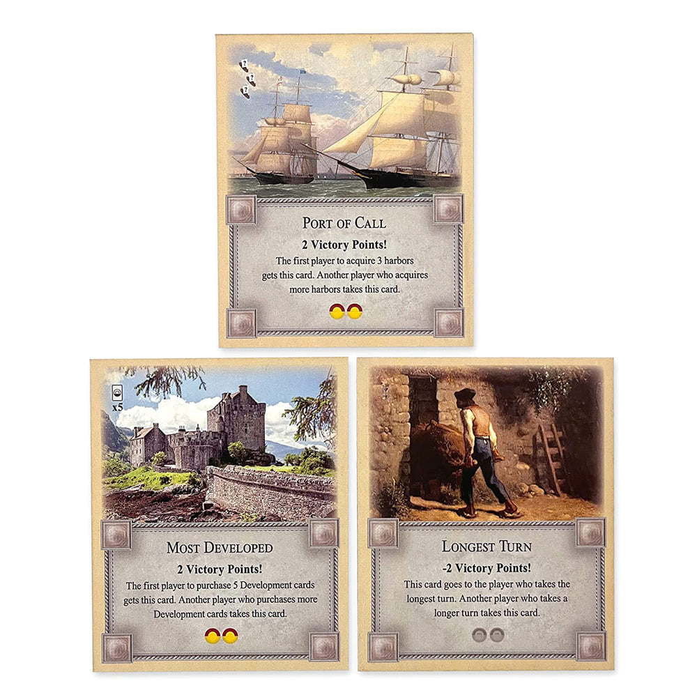 Tabletop Monthly Longest Turn pack features durable chipboard cards for extended Catan sessions.
