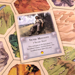 Tabletop Monthly Victim Mentality Card expansions compatibility, supports varied game setups.