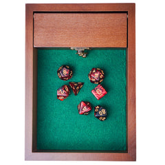 Wooden D&D Dice Tray suits D&D and Pathfinder gaming sessions.