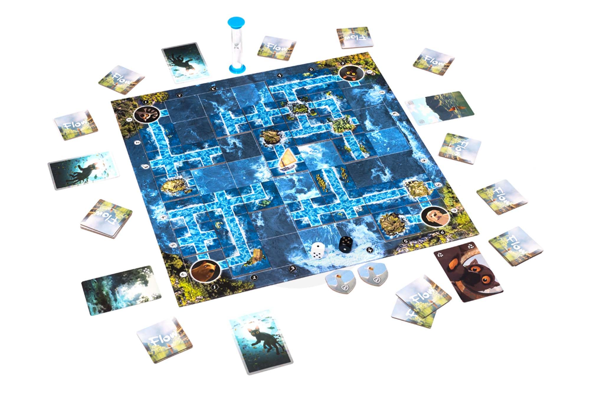 Tabletop Tycoon Flow game night setup features accessible controls and family fun