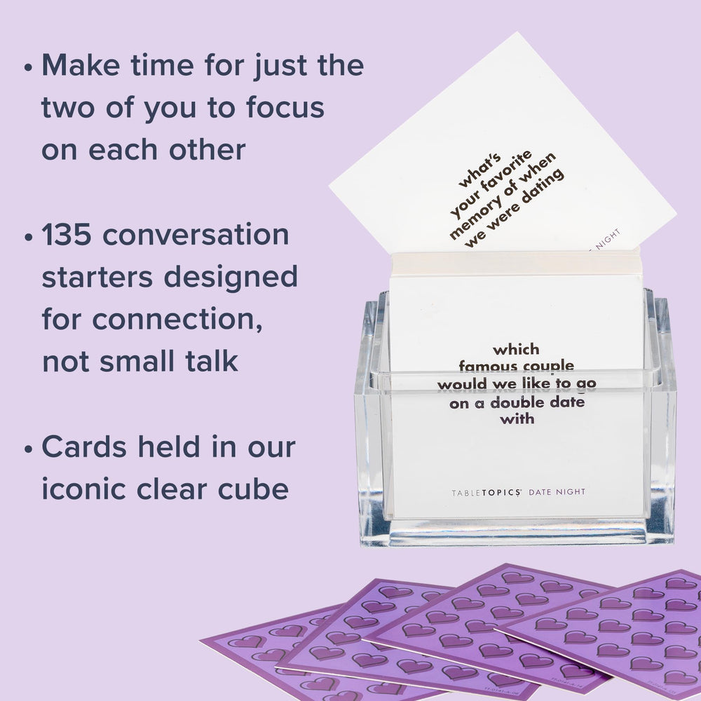TableTopics Date Night dinner-date setup encourages authentic communication.