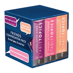 TableTopics Friends Conversation Pack box front with three decks for social nights