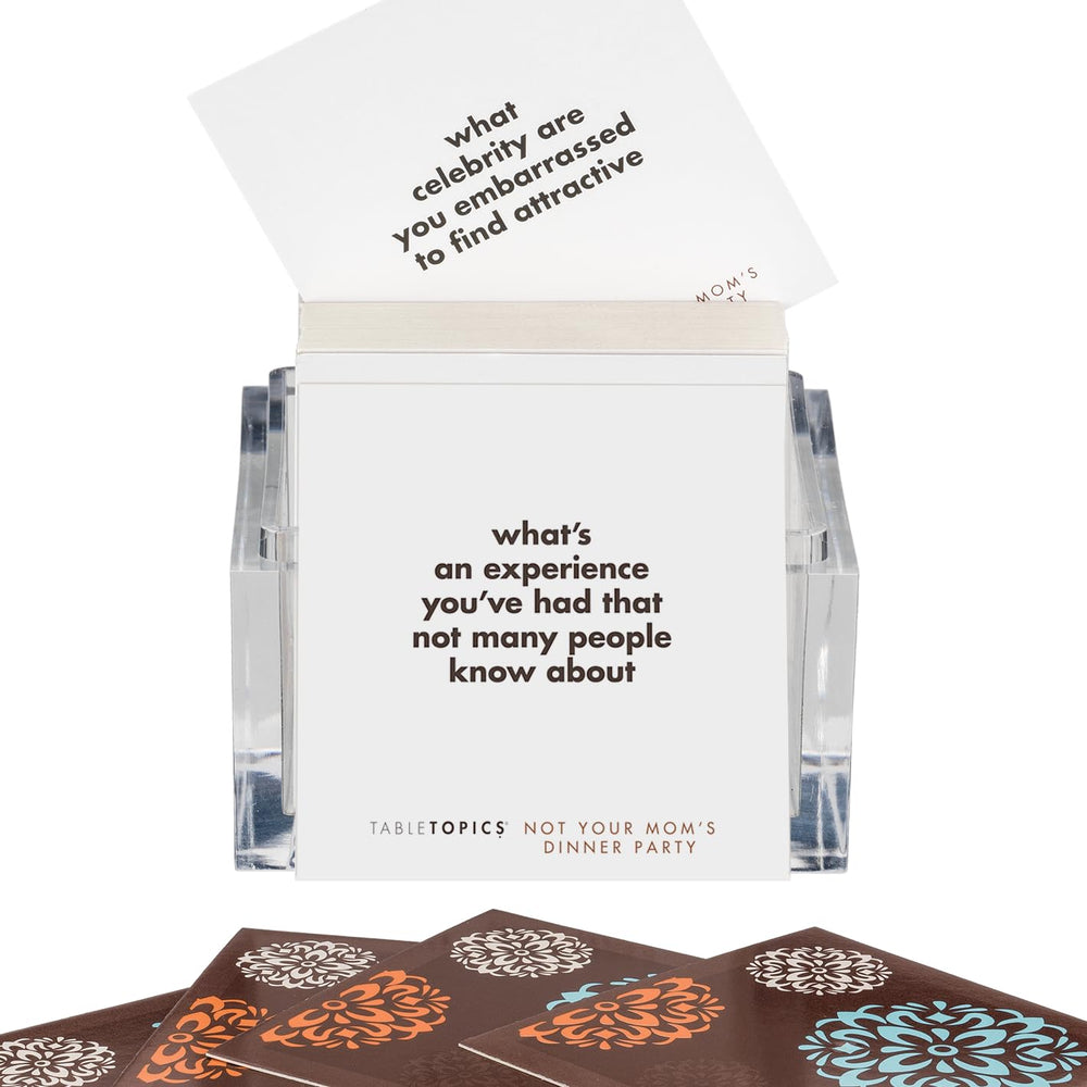 TableTopics Not Your Mom’s Dinner Party 135-question set sparks deep chats at parties.