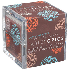 TableTopics Not Your Mom’s Dinner Party cards laid out to spark lively conversations.