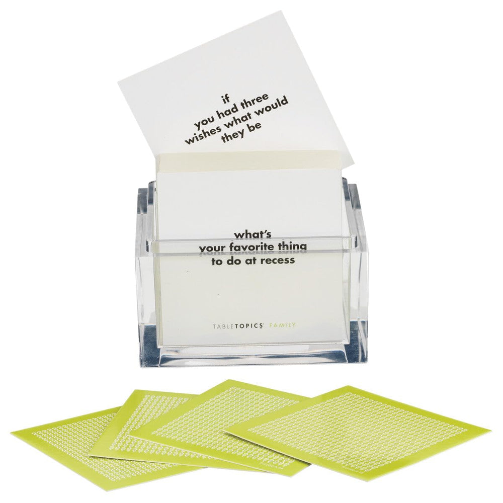 TableTopics party activity cards guide children through thoughtful, low-pressure discussions.