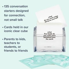 Stack of TableTopics teen cards ready for quick prompts