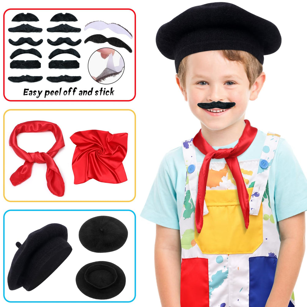 Tacobear Kids Artist Costume mustaches complete painter look