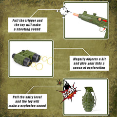 Tacobear toy telescope featuring real function for scouting play