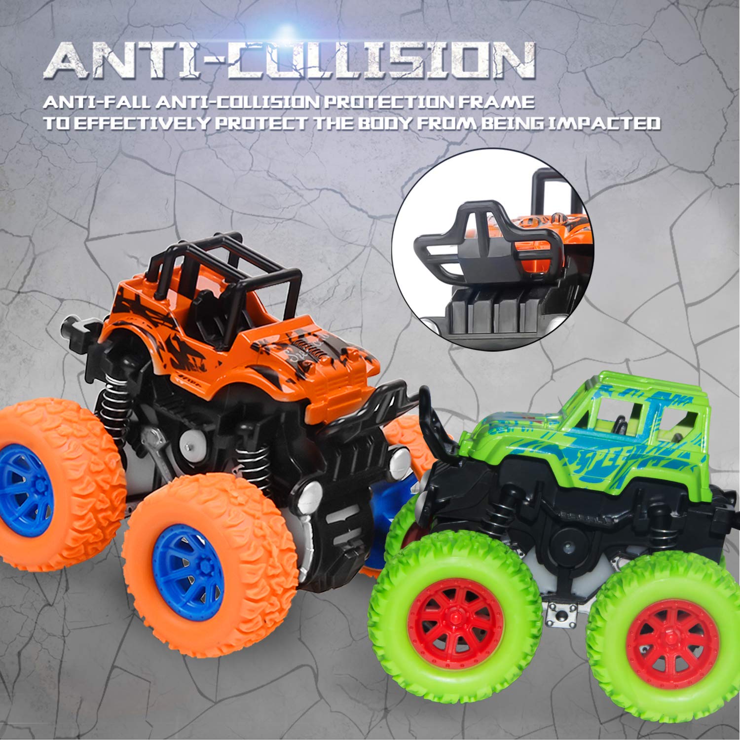 taessv Monster Truck green top view emphasizes durable, kid-friendly design