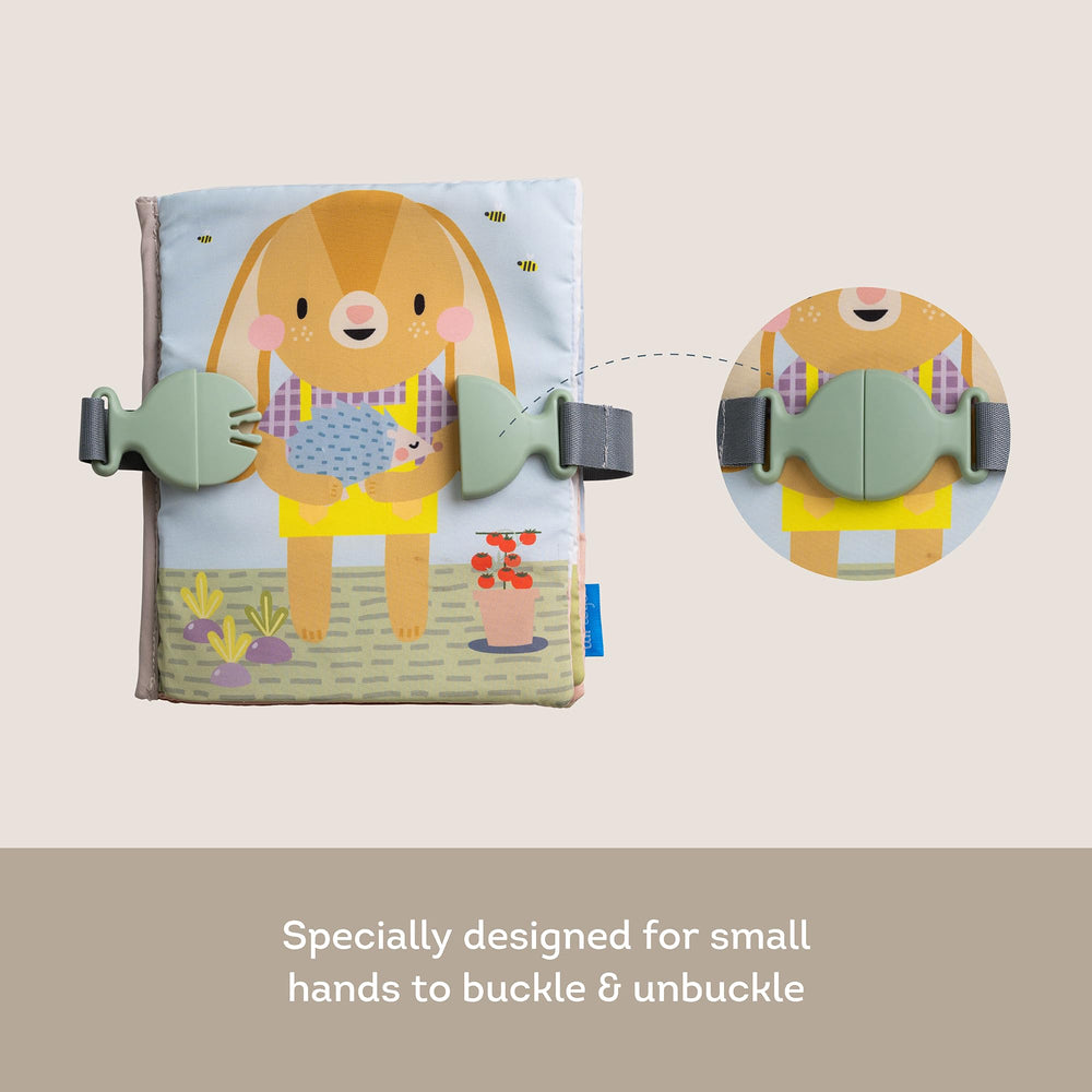 Taf Toys Busy Book buckle activity helps hand-eye coordination with interactive fastening.
