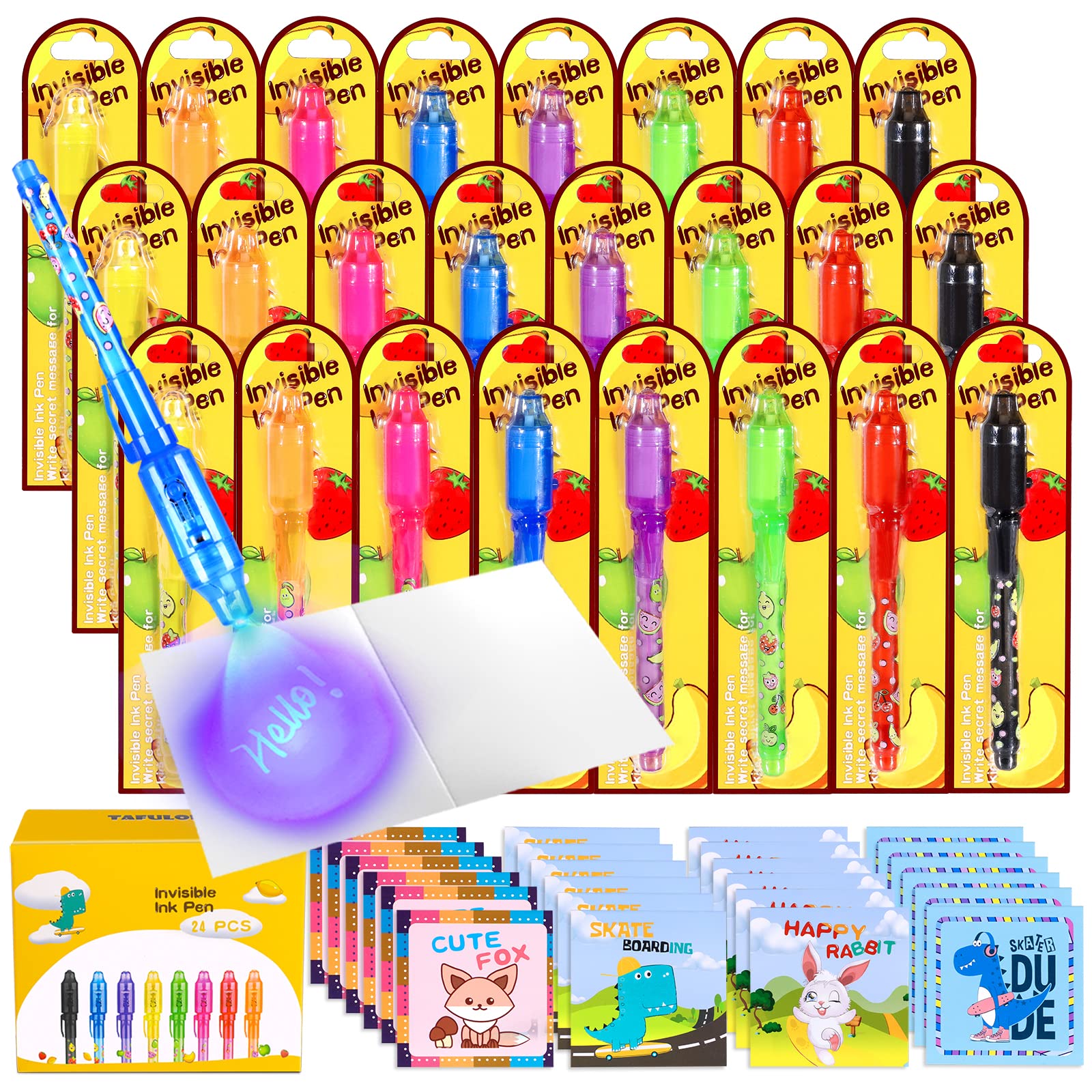 TAFULOR invisible ink pen set with UV glow for secret messages and creativity.