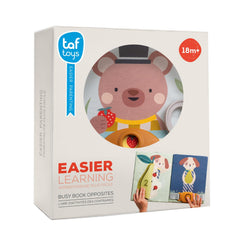 Taf Toys Busy Book soft fabric construction ensures safe, durable play sessions