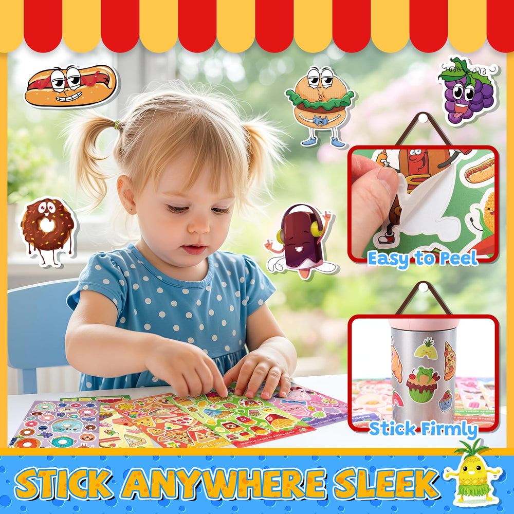 Tageenla easy-peel stickers on lunchboxes or windows reduce mess.
