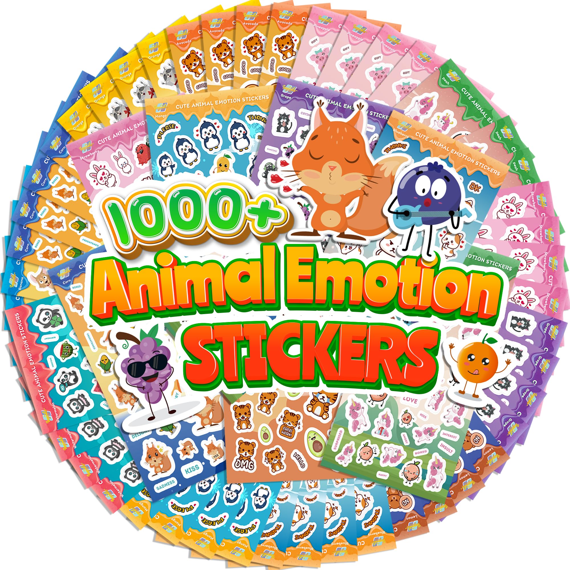 Tageenla Scratch Sniff Stickers with animals design for fun rewards and classroom activities.