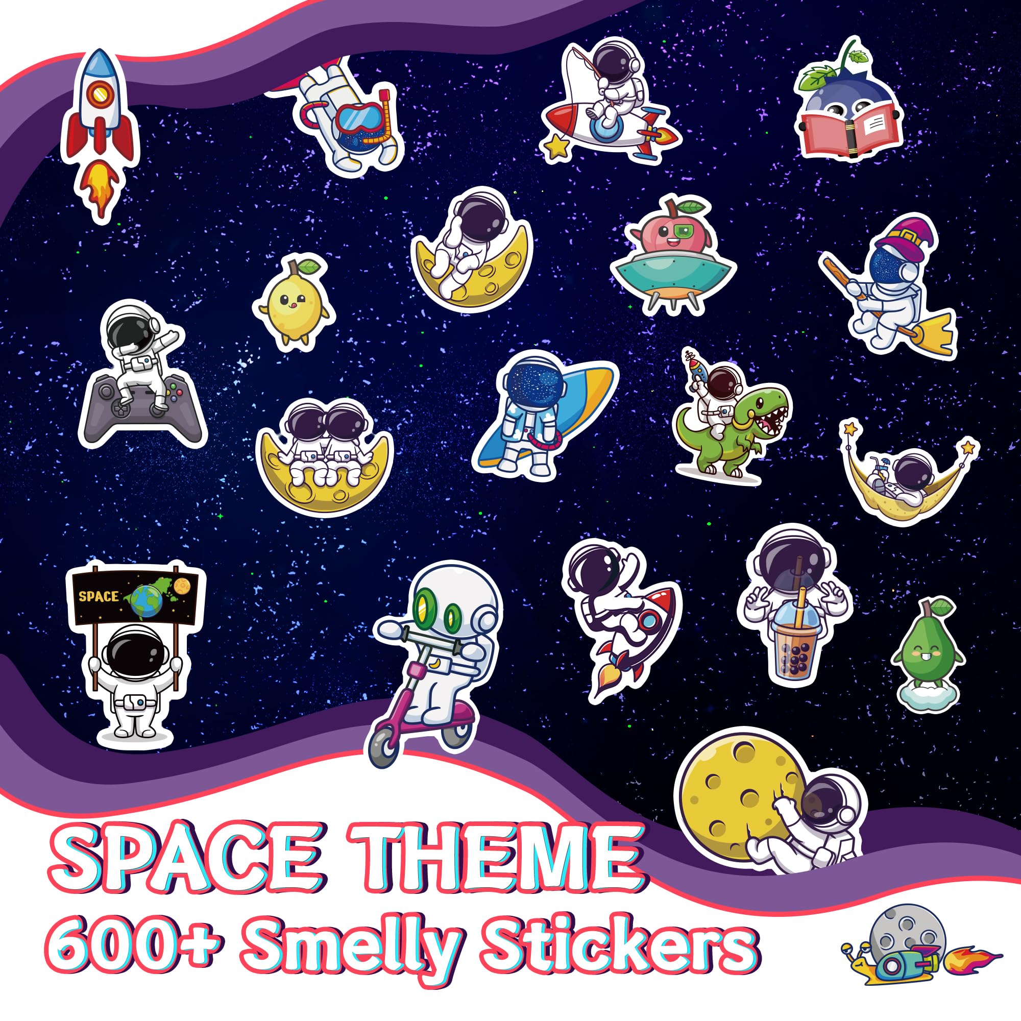 Tageenla Smelly Stickers Space Planets; playful patterns for notebooks and bags.