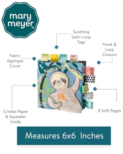 Taggies soft book interior with eight fabric pages for tactile exploration.