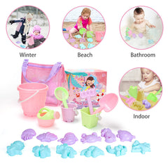 Tagitary animal sand molds set with crab, turtle, seahorse and more characters.