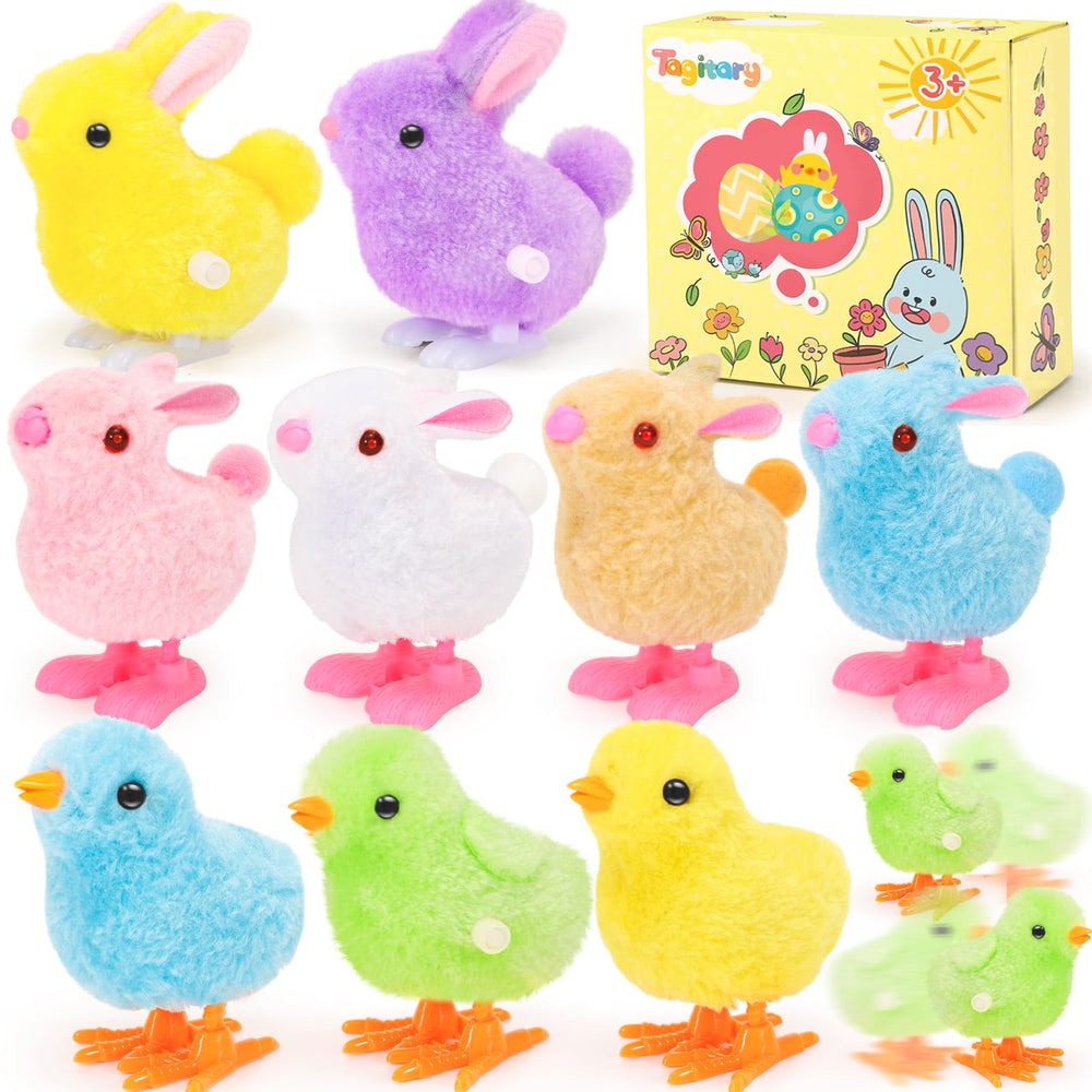 Tagitary bunny jumping toy set in vibrant Easter colors for egg hunts
