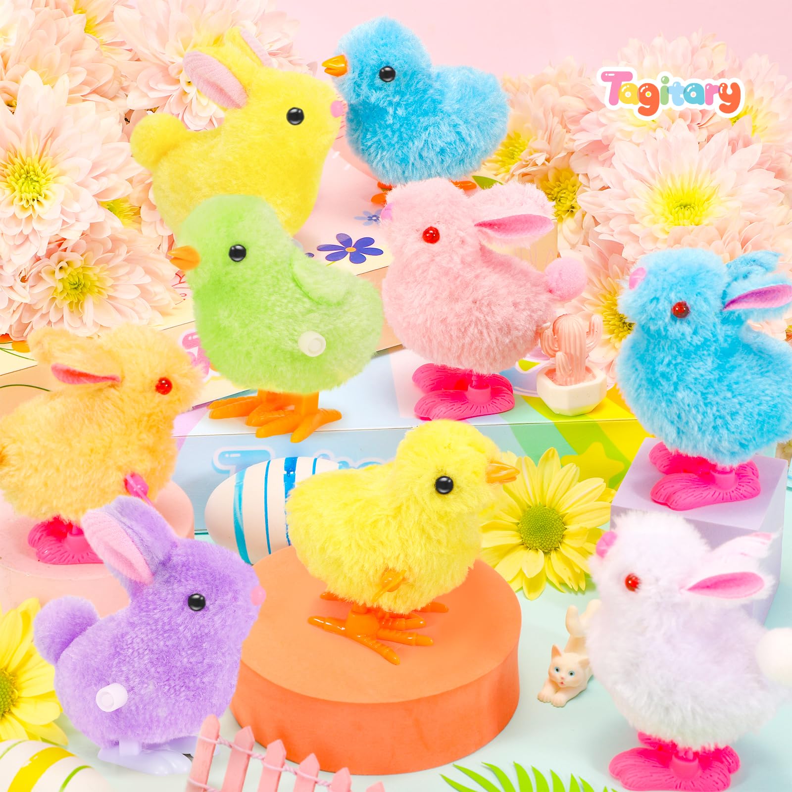 Tagitary chick wind-up toy set with colorful chicks for celebrations
