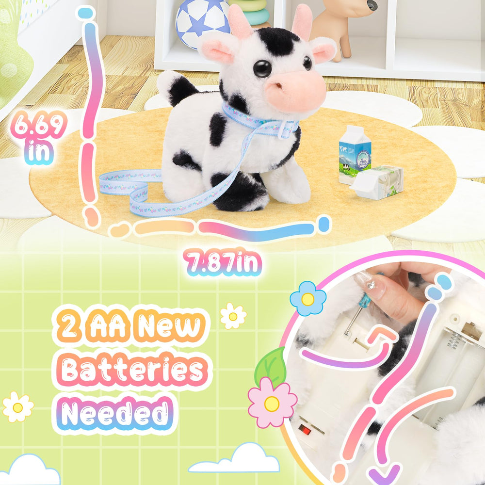 Tagitary plush cow moo sounds enhance realistic animal play.