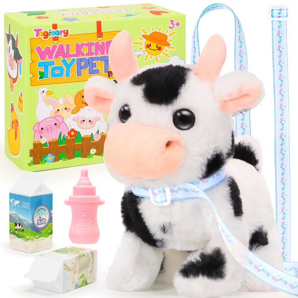Tagitary interactive cow walks, engaging playtime with motion.