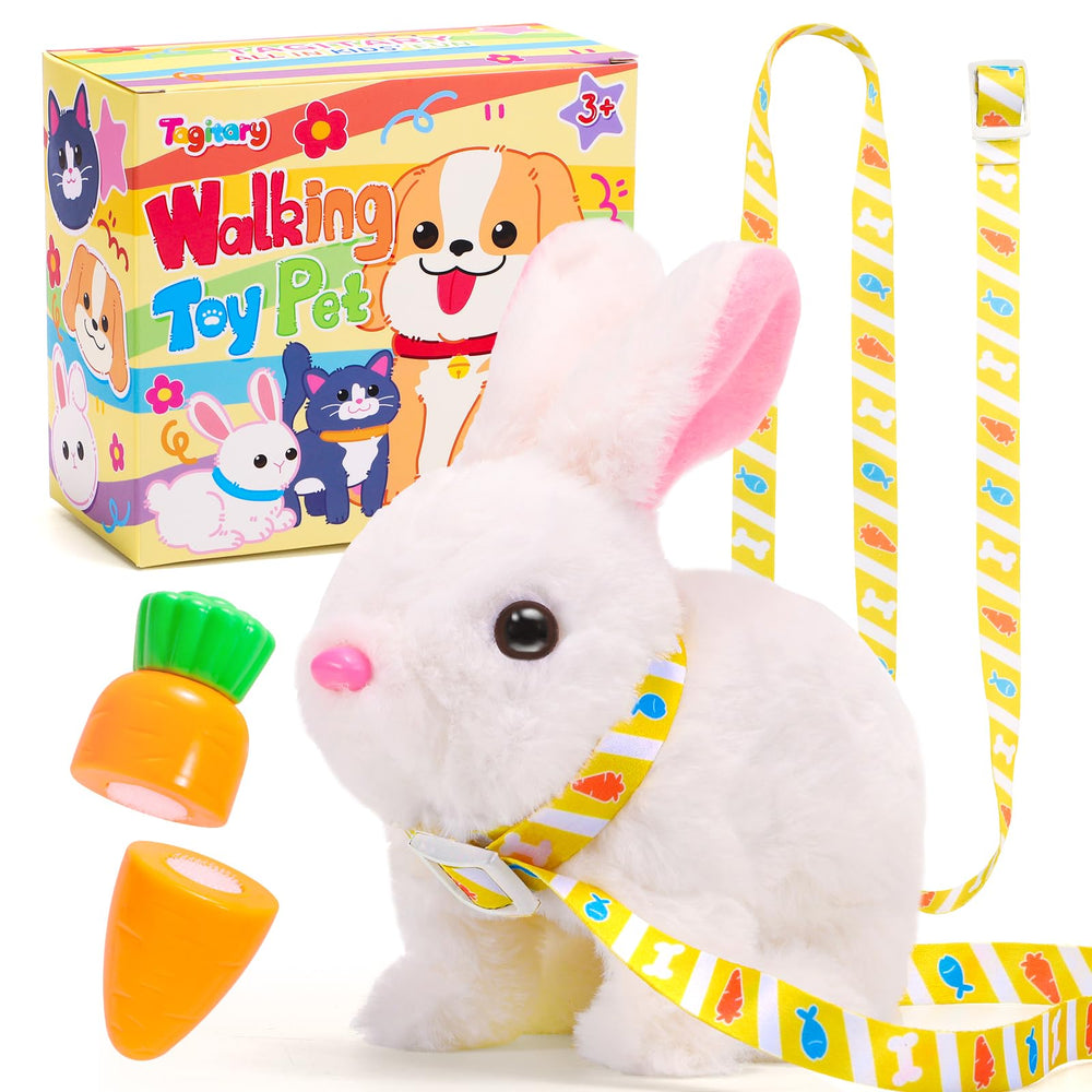 Tagitary plush rabbit toy with sounds and ears wiggle for imaginative play