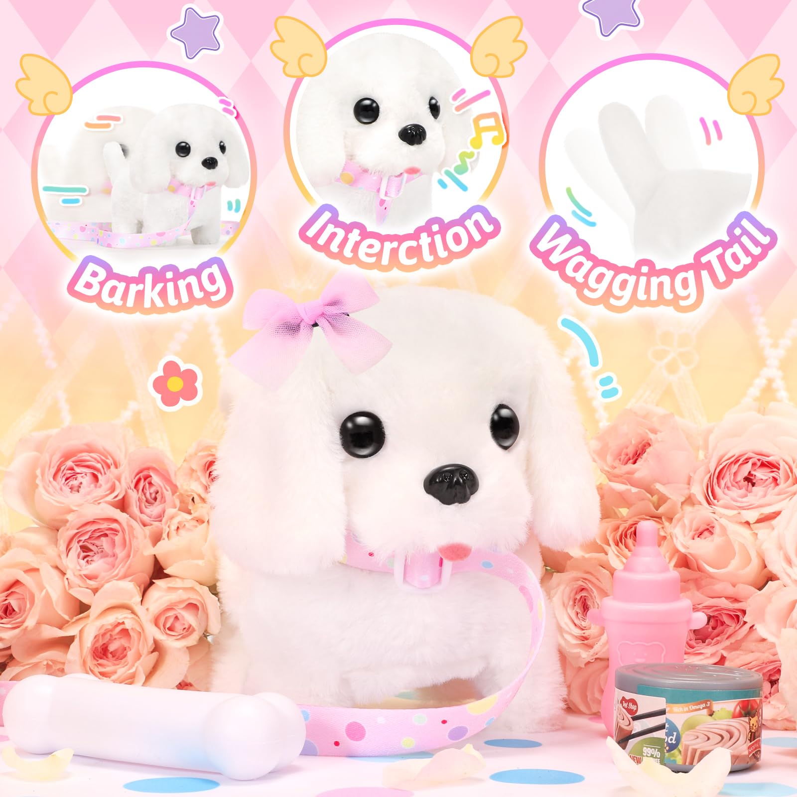 Tagitary puppy tail wag action boosts responsive playtime moments.
