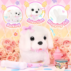 Tagitary puppy tail wag action boosts responsive playtime moments.