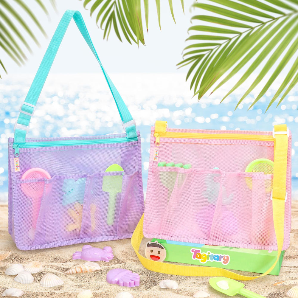 Tagitary seashell crossbody bag for kids, easy to carry on beach trips.